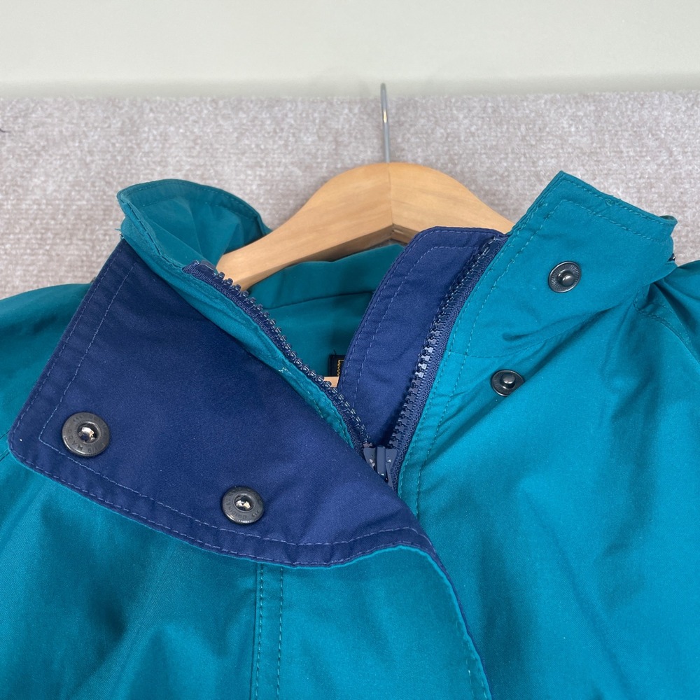 Eddie Bauer GORE-TEX Teal Blue Hooded Parka Jacket Unisex L - Picture 15 of 16